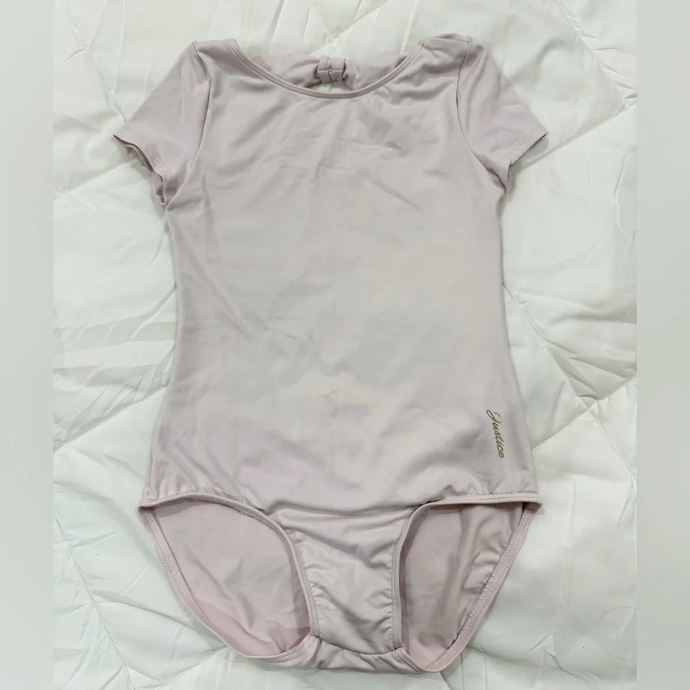 Justice Light Pink Short Sleeve leotard